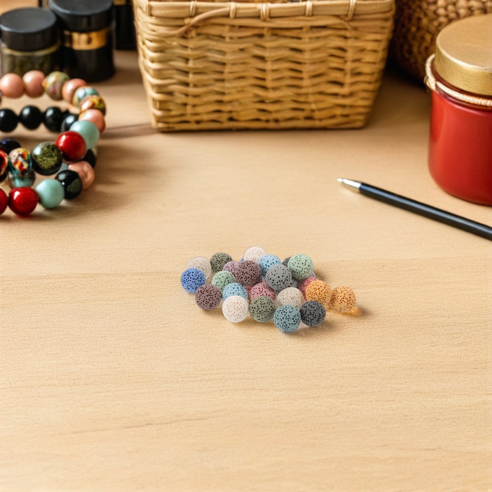 Home Fragrance Accessories - 26Pcs Volcanic Rock Aromatherapy Stone Beads