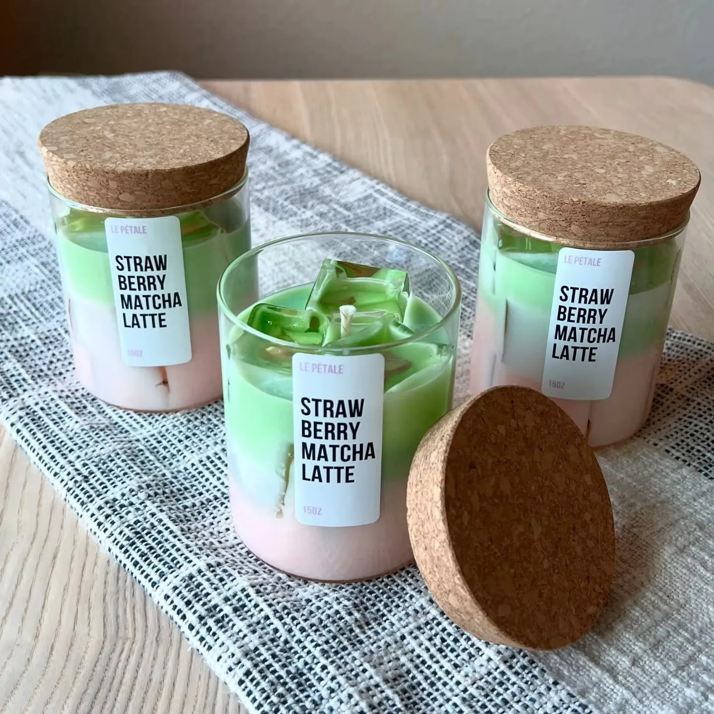 Home Fragrance Jar - Matcha Iced Coffee Scented Candle Glass