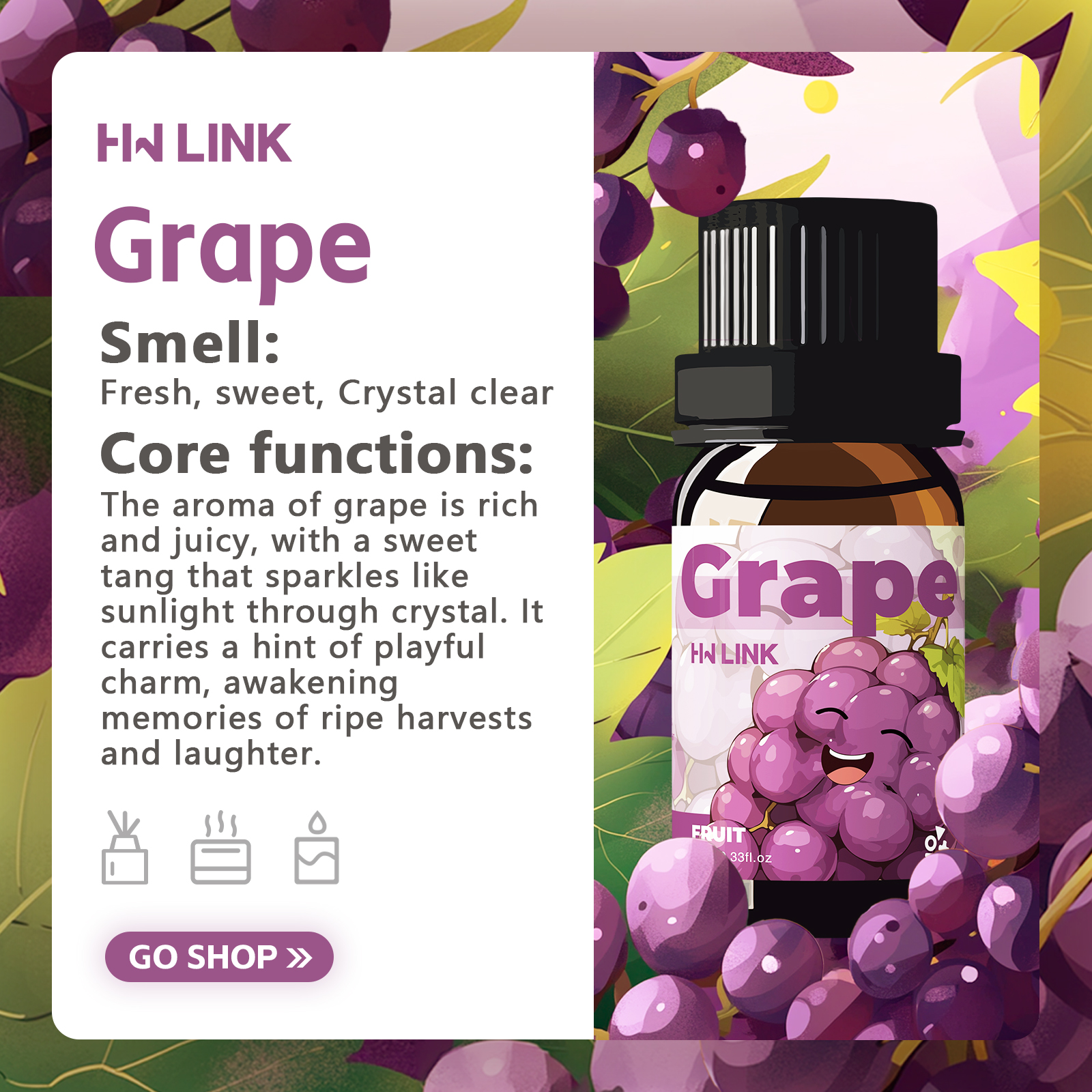 Grape Essential Oil 10ml Perfu - Home Fragrance Accessories のレビューと価格