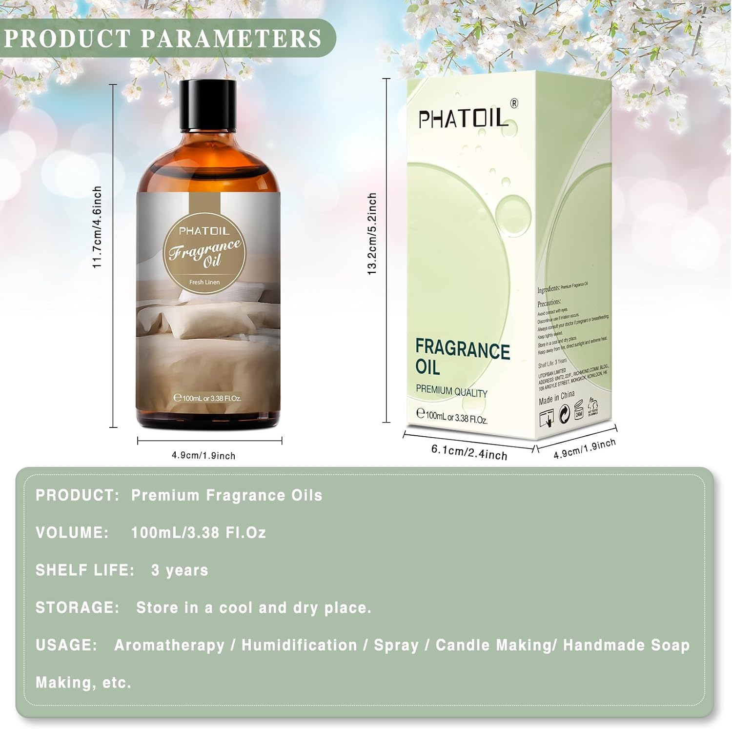 PHATOIL 3.38FL.OZ Fresh Linen  - Home Fragrance Linen のレビューと価格